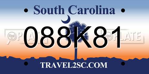 088K81 South Carolina License Plate