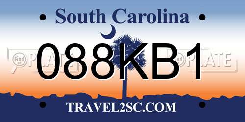 088KB1 South Carolina License Plate