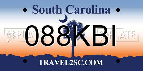 088KBI South Carolina License Plate