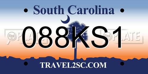 088KS1 South Carolina License Plate