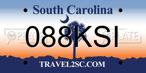 088KSI South Carolina License Plate