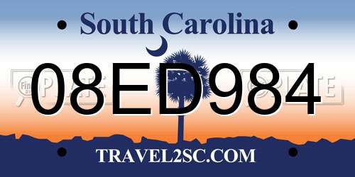 08ED984 South Carolina License Plate