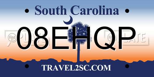 08EHQP South Carolina License Plate