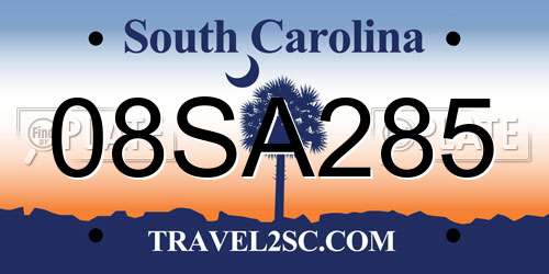 08SA285 South Carolina License Plate