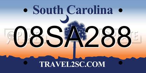 08SA288 South Carolina License Plate