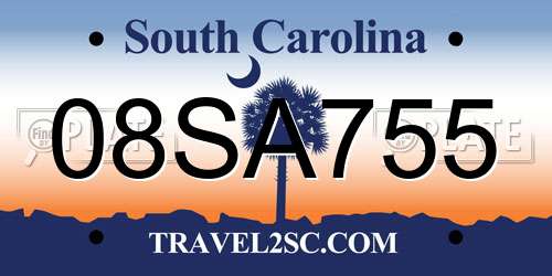 08SA755 South Carolina License Plate