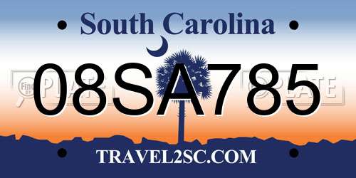 08SA785 South Carolina License Plate