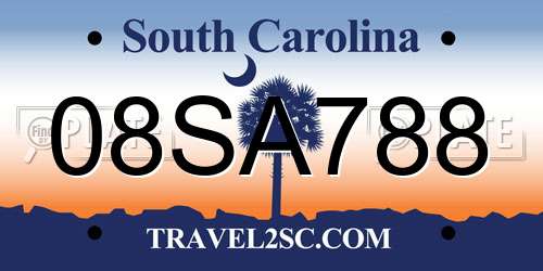 08SA788 South Carolina License Plate