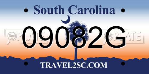 09082G South Carolina License Plate