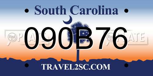 090B76 South Carolina License Plate