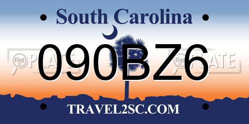 090BZ6 South Carolina License Plate