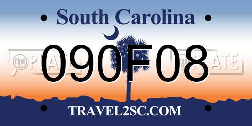 090F08 South Carolina License Plate