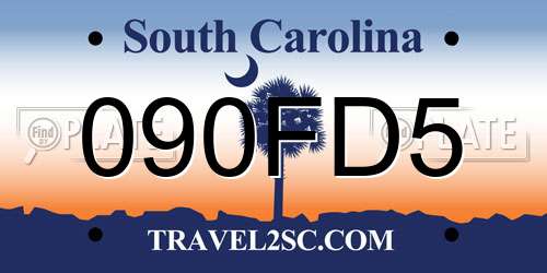 090FD5 South Carolina License Plate