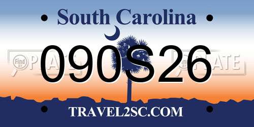 090S26 South Carolina License Plate