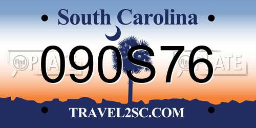 090S76 South Carolina License Plate