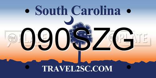090SZG South Carolina License Plate