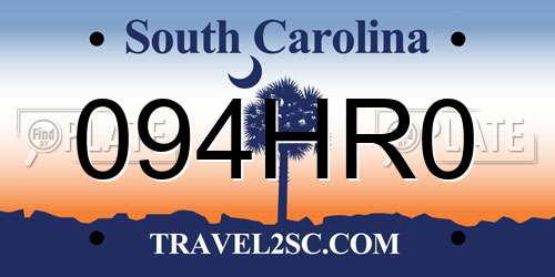 094HR0 South Carolina License Plate
