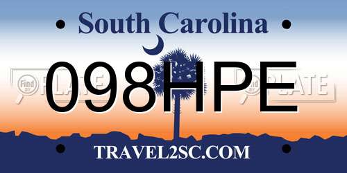 098HPE South Carolina License Plate