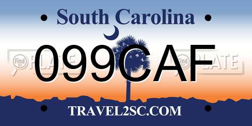 099CAF South Carolina License Plate