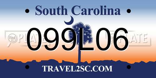 099L06 South Carolina License Plate