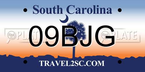 09BJG South Carolina License Plate