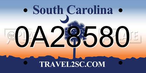 0A28580 South Carolina License Plate