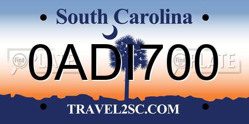 0ADI700 South Carolina License Plate