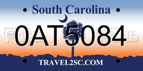 0AT5084 South Carolina License Plate