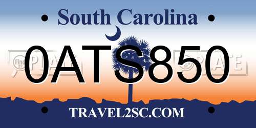 0ATS850 South Carolina License Plate
