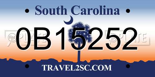 0B15252 South Carolina License Plate