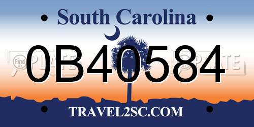 0B40584 South Carolina License Plate