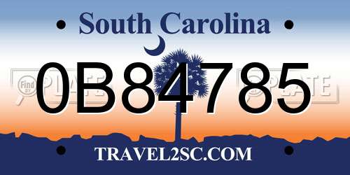 0B84785 South Carolina License Plate
