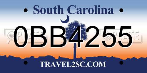 0BB4255 South Carolina License Plate
