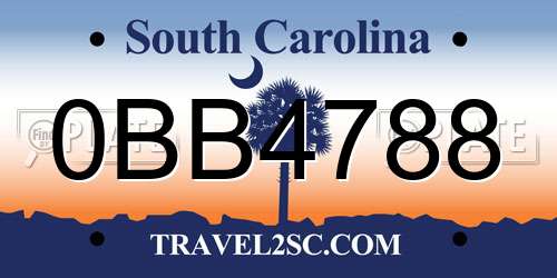 0BB4788 South Carolina License Plate