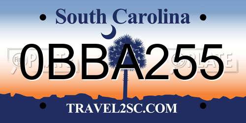 0BBA255 South Carolina License Plate