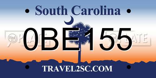 0BE155 South Carolina License Plate