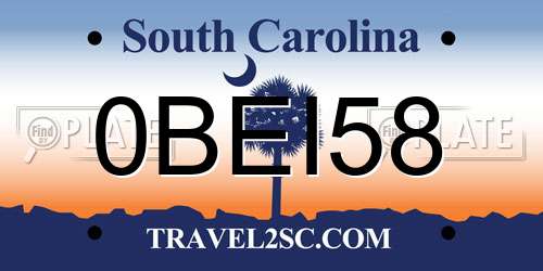 0BEI58 South Carolina License Plate