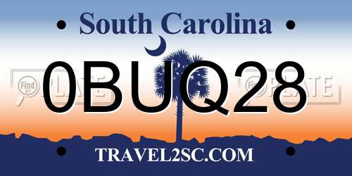 0BUQ28 South Carolina License Plate