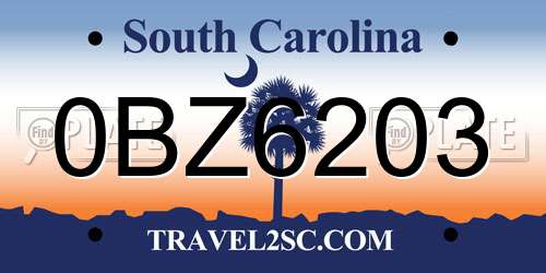 0BZ6203 South Carolina License Plate