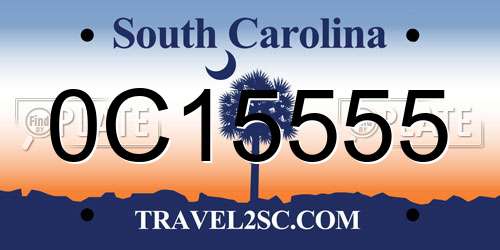 0C15555 South Carolina License Plate
