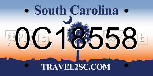 0C18558 South Carolina License Plate