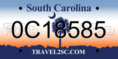 0C18585 South Carolina License Plate