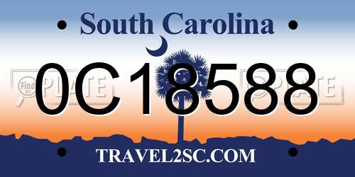 0C18588 South Carolina License Plate