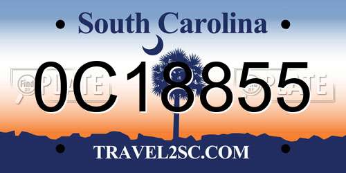 0C18855 South Carolina License Plate