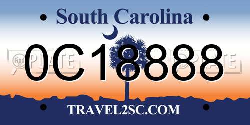0C18888 South Carolina License Plate
