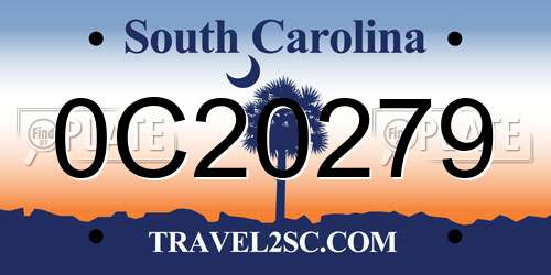 0C20279 South Carolina License Plate