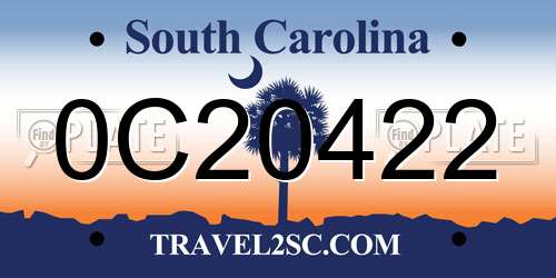 0C20422 South Carolina License Plate