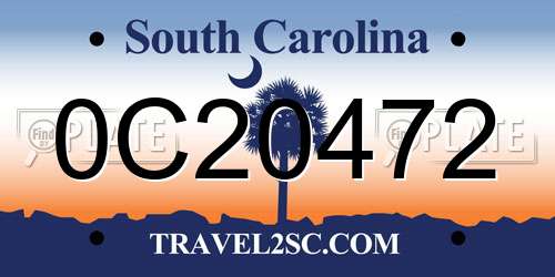0C20472 South Carolina License Plate