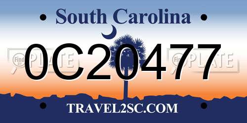 0C20477 South Carolina License Plate