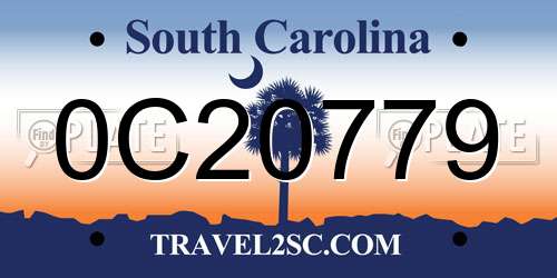 0C20779 South Carolina License Plate